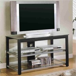Coaster Black and Silver Contemporary Metal and Glass Media Console