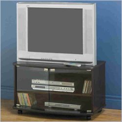 Coaster Cappuccino Casual Media Console with Doors and Casters