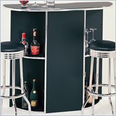 Coaster Cleveland Bar Unit with Chrome Trim and Shelves