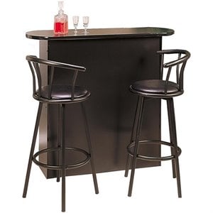 Coaster Dixie Upholstered Swivel Bar Stool in Black