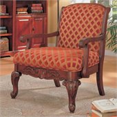 Coaster Cherry Upholstered Chair with Wood Armrests
