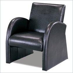 Coaster Retro Black Vinyl Lounge Chair Furniture Living Room Accent Chairs Coaster 205604