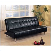 Coaster Vinyl Sofa Bed in Black