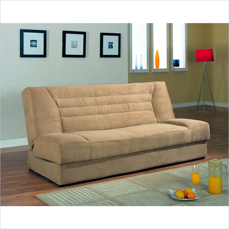 Coaster Modern Microfiber Sofa Bed with Storage in Tan