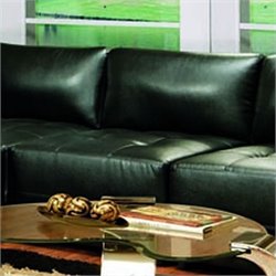Coaster Contemporary Bonded Leather Armless Chair in Black Furniture Living Room Accent Chairs Coaster 250547