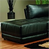 Coaster Kayson Contemporary Square Bonded Leather Ottoman in Black