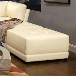 Coaster Contemporary Square Bonded Leather Ottoman in White