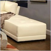 Coaster Kayson Contemporary Square Bonded Leather Ottoman in White