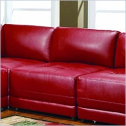 Coaster Contemporary Bonded Leather Armless Chair in Red Furniture Living Room Accent Chairs Coaster 250553