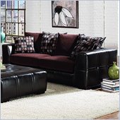 rent to own furniture Coaster Vinyl Tufted Sofa in Brown Chenille