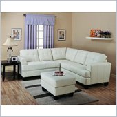 Coaster Samuel Modern Tufted Sectional Sofa in White Cream Finish