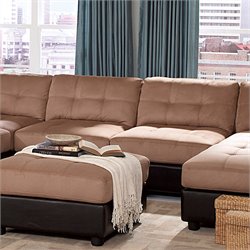 Coaster Tufted Microfiber Armless Chair in Brown