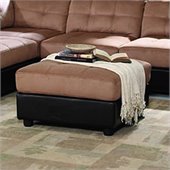 Coaster Tufted Square Microfiber Ottoman in Brown