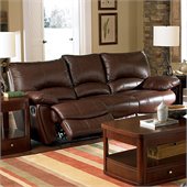 Coaster Clifford Double Reclining Sofa in Brown Leather Match