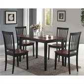 Coaster 5 Piece Dining Set in Two Tone Dark and Cherry Finish