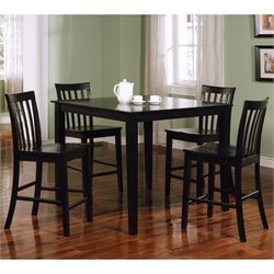 Coaster Ashland 5 Piece Counter Height Dining Set in Black