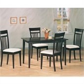 Coaster Andrews 5 Piece Upholstered Chair Dining Set in Cappuccino