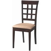 Coaster Hyde Wheat Back Side Chair with Fabric Seat in Cappucino