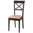 ADD TO YOUR SET: Coaster Hyde Cross Back Dining Chair with Fabric Seat in Cappuccino Finish