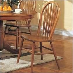 Coaster Mackinaw High Back Windsor Side Chair in Medium Warm Oak