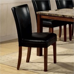Coaster Soho Black Bycast Fabric Parson Chair in Black and Cherry