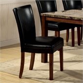 Coaster Soho Black Bycast Fabric Parson Chair in Black and Cherry