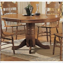 Coaster Mackinaw Oval Dining Table with Leaf Extension in Light Oak
