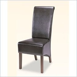 Coaster Bycast Vinyl Rolled Back Parson Dining Chair in Chocolate
