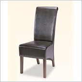 Coaster Bycast Vinyl Rolled Back Parson Dining Chair in Chocolate