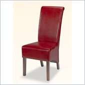 Coaster Bycast Vinyl Rolled Back Parson Dining Chair in Burgundy
