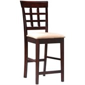 Coaster Hyde 24 Wheat Back Bar Stool with Fabric Seat in Cappuccino