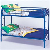 Coaster Toby Twin over Twin Metal Bunk Bed in Blue Finish