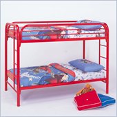 Coaster Toby Twin over Twin Metal Bunk Bed in Red Finish