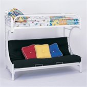 Coaster C Style Metal Twin over Futon Bunk Bed in White Finish