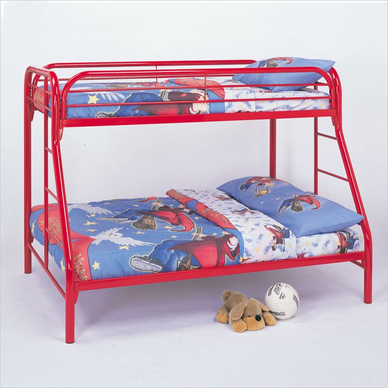 Coaster Youth Twin over Full Bunk Bed 2258R in Red