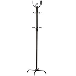 Coaster Black Satin Finish Coat Rack in Black Satin