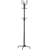 Coaster Black Satin Finish Coat Rack in Black Satin