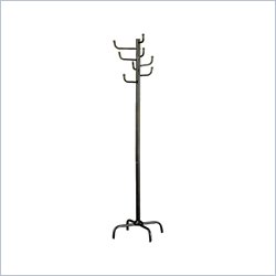 Coater Coat Racks 8 Hook Coat Rack in Black Finish