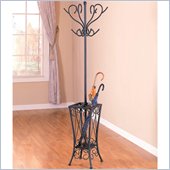 Coaster Black Coat Rack with Umbrella Stand