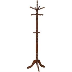 Coaster Traditional Coat Rack with Spinning Top in Dark Walnut
