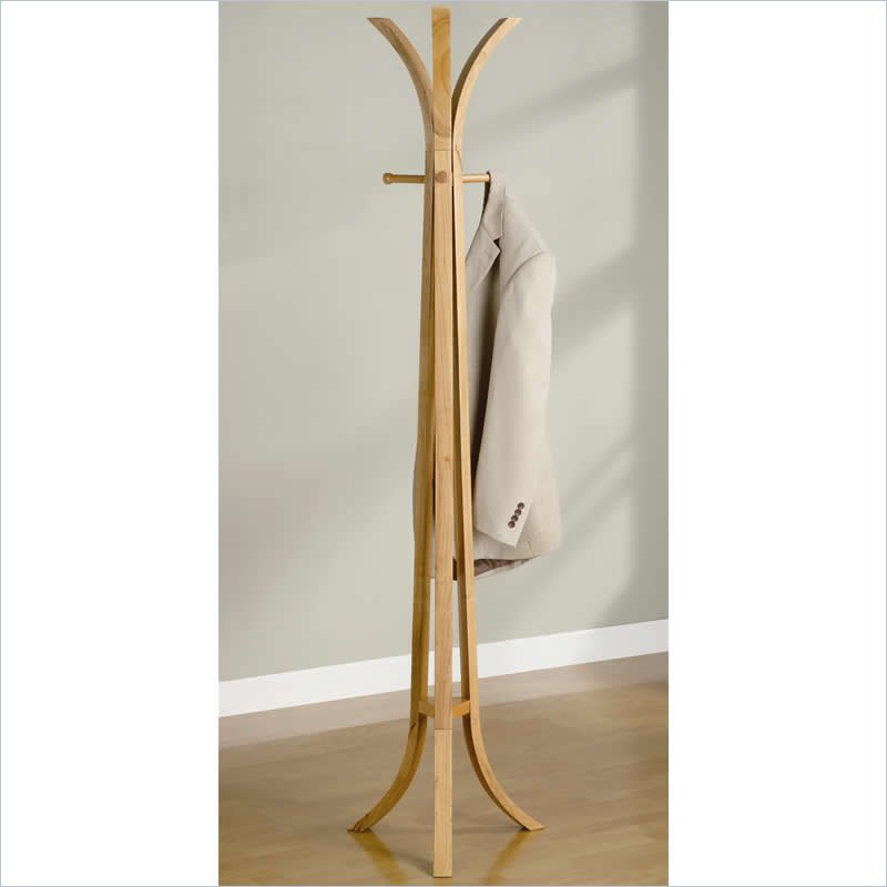 Wildon Home Wooden Coat Rack in Natural Oak