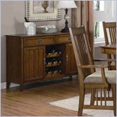 Coaster Burton Server with 2 Drawers in Warm Medium Oak Finish