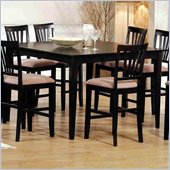 Coaster Virginia Counter Height Square Dining Table with Leaf in Dark Cappuccino