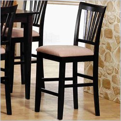 Coaster Virginia Vertical Slat Back Counter Height Chair in Deep Dark Cappuccino