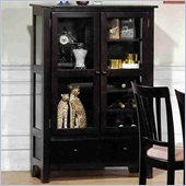 Coaster Virginia Bar Cabinet with Glass Doors and Wine Rack in Dark Cappuccino