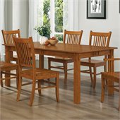 Coaster Meadowbrook Rectangular Leg Dining Table in Warm Medium Brown