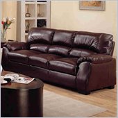 rent to own furniture Coaster Drake Leather Match Sofa in Rich Brown