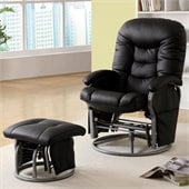 Coaster Recliners with Ottomans Casual Glider Recliner Chair in Black Leatherette