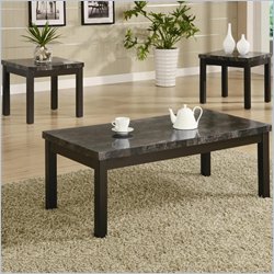Coaster 3 Piece Occasional Table Sets Coffee and End Table Set in Black
