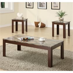 Coaster 3 Piece Occasional Table Sets  Cocktail and End Table Set in Brown